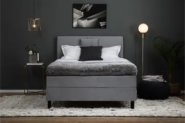 Lucky Komplett Sängpaket 120x200 Polyeter Slät - Nackkudde Liten Mellangrå - Möbler - Säng - Enkelsäng