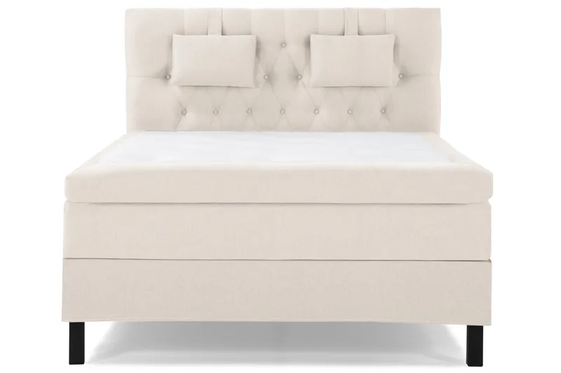 Lucky Komplett Sängpaket 140x200 Latex Diamant Sänggavel, Nackkudde Liten Beige