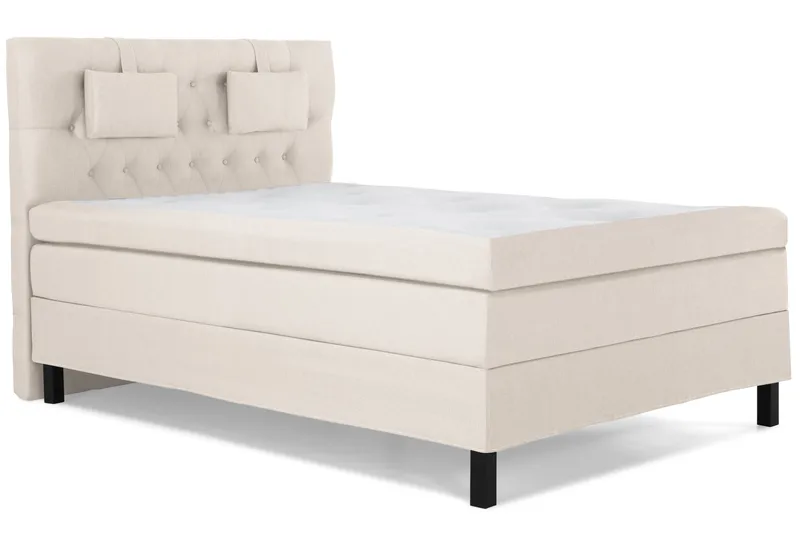 Lucky Komplett Sängpaket 140x200 Latex Diamant Sänggavel - Nackkudde Liten Beige - Möbler - Säng - Kontinentalsäng