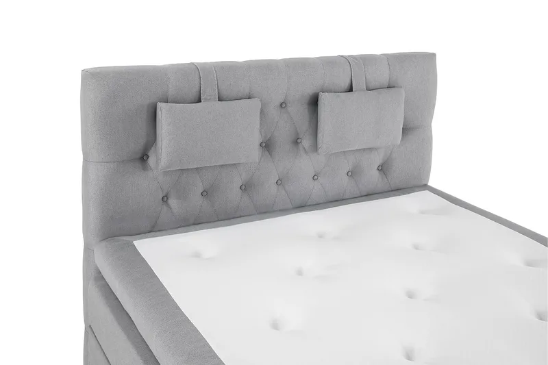 Lucky Komplett Sängpaket 140x200 Latex Diamant Sänggavel - Nackkudde Liten Mellangrå - Möbler - Säng - Kontinentalsäng