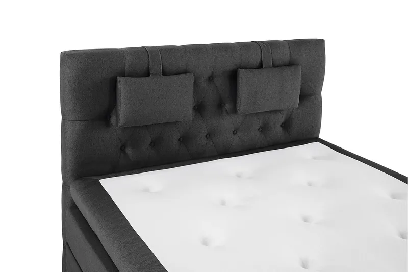 Lucky Komplett Sängpaket 140x200 Latex Diamant Sänggavel - Nackkudde Liten Svart/Grå - Möbler - Säng - Kontinentalsäng