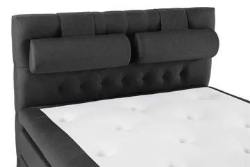 Lucky Komplett Sängpaket 140x200 Latex Diamant Sänggavel - Nackkudde Stor Svart/Grå - Möbler - Säng - Kontinentalsäng