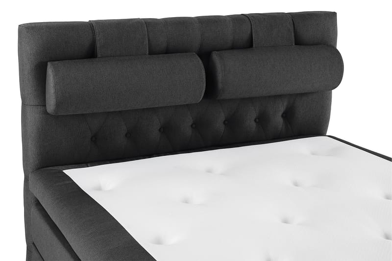 Lucky Komplett Sängpaket 140x200 Latex Diamant Sänggavel - Nackkudde Stor Svart/Grå - Möbler - Säng - Kontinentalsäng