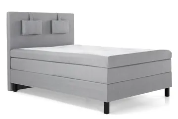 Lucky Komplett Sängpaket 140x200 Latex Slät Sänggavel - Nackkudde Liten Mellangrå - Möbler - Säng - Kontinentalsäng