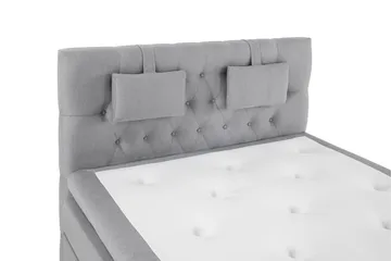 Lucky Komplett Sängpaket 140x200 Memory Diamant Sänggavel - Nackkudde Liten Mellangrå - Möbler - Säng - Kontinentalsäng
