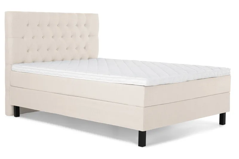 Lucky Komplett Sängpaket 140x200 Skum Diamant Sänggavel - Beige - Möbler - Säng - Kontinentalsäng