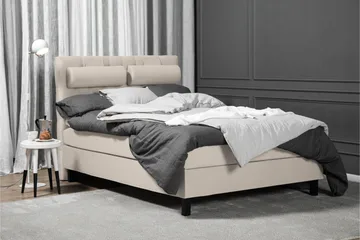 Lucky Komplett Sängpaket 140x200 Skum Diamant Sänggavel - Beige - Möbler - Säng - Kontinentalsäng