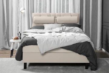 Lucky Komplett Sängpaket 140x200 Skum Diamant Sänggavel - Beige - Möbler - Säng - Kontinentalsäng