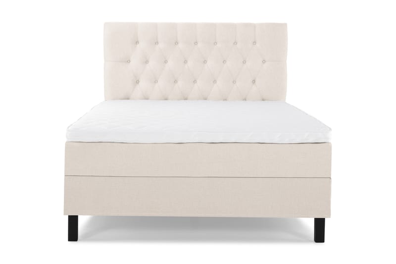 Lucky Komplett Sängpaket 140x200 Skum Diamant Sänggavel - Beige - Möbler - Säng - Kontinentalsäng