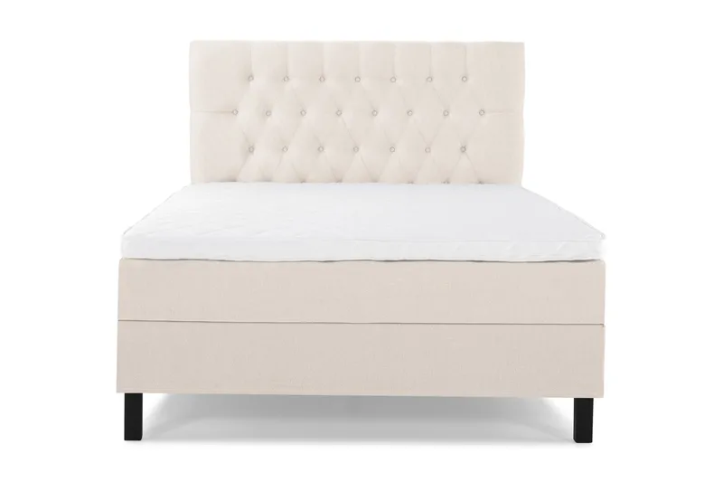 Lucky Komplett Sängpaket 140x200 Skum Diamant Sänggavel, Beige