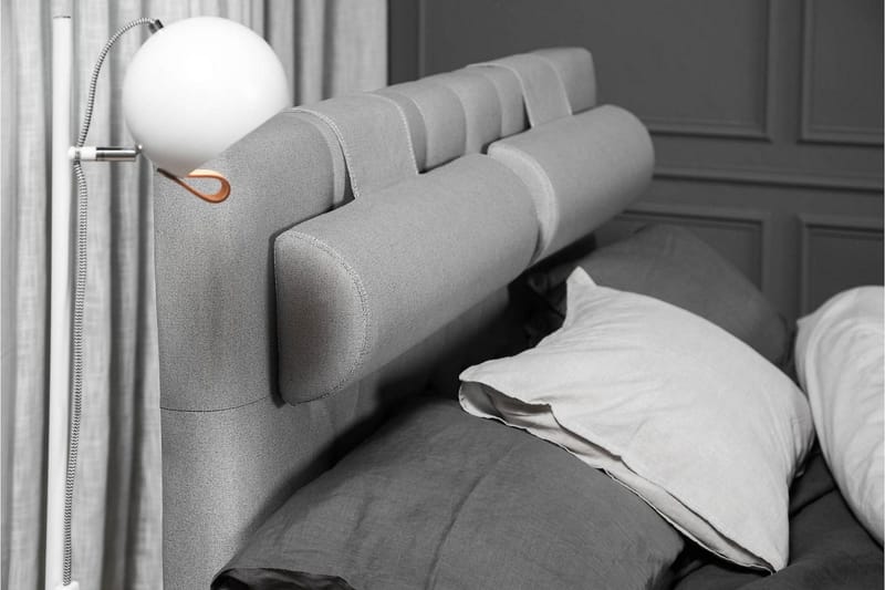 Lucky Komplett Sängpaket 140x200 Skum Diamant Sänggavel - Mellangrå - Möbler - Säng - Kontinentalsäng