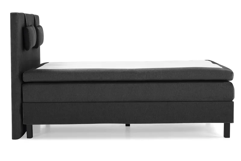 Lucky Komplett Sängpaket 140x200 Polyeter Slät - Nackkudde Liten Svart/Grå - Möbler - Säng - Kontinentalsäng