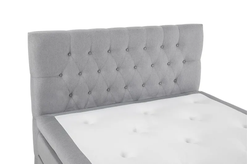 Lucky Komplett Sängpaket 140x200 Polyeter Diamant Sänggavel - Grå - Möbler - Säng - Kontinentalsäng