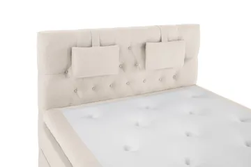 Lucky Komplett Sängpaket 140x200 Polyeter Diamant Sänggavel - Nackkudde Liten Beige - Möbler - Säng - Kontinentalsäng