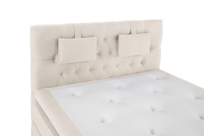 Lucky Komplett Sängpaket 140x200 Polyeter Diamant Sänggavel - Nackkudde Liten Beige - Möbler - Säng - Kontinentalsäng