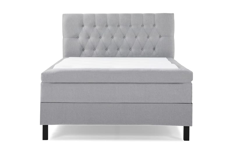 Lucky Komplett Sängpaket 140x200 Polyeter Diamant Sänggavel - Grå - Möbler - Säng - Kontinentalsäng