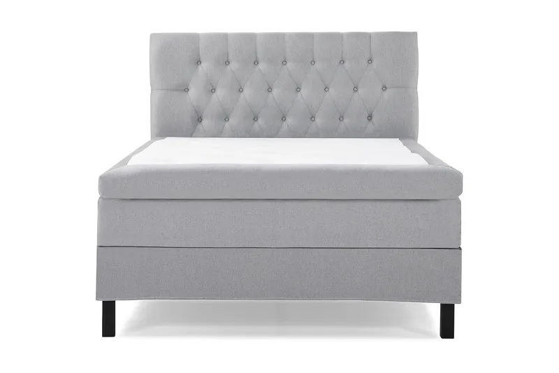 Lucky Komplett Sängpaket 140x200 Polyeter Diamant Sänggavel - Grå - Möbler - Säng - Kontinentalsäng