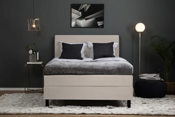 Lucky Komplett Sängpaket 140x200 Polyeter Slät Sänggavel - Nackkudde Stor Beige - Möbler - Säng - Kontinentalsäng