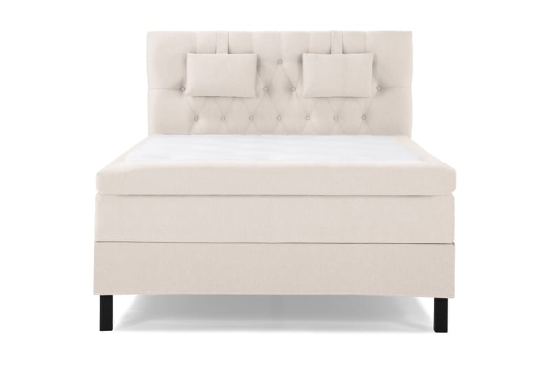Lucky Komplett Sängpaket 140x200 Polyeter Diamant Sänggavel - Nackkudde Liten Beige - Möbler - Säng - Kontinentalsäng