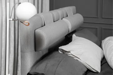 Lucky Komplett Sängpaket 140x200 Polyeter Diamant Sänggavel - Nackkudde Stor Mellangrå - Möbler - Säng - Kontinentalsäng