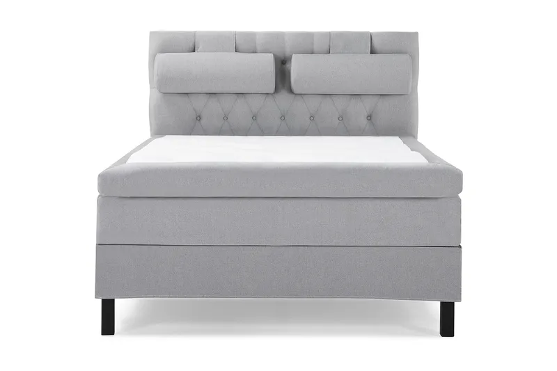 Lucky Komplett Sängpaket 140x200 Polyeter Diamant Sänggavel - Nackkudde Stor Mellangrå - Möbler - Säng - Kontinentalsäng