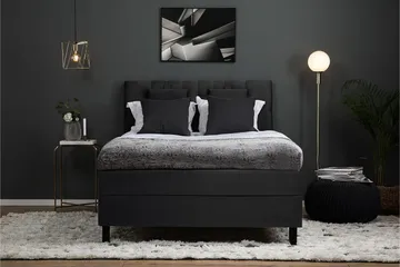 Lucky Komplett Sängpaket 140x200 Polyeter Diamant - Nackkudde Liten Svart/Grå - Möbler - Säng - Kontinentalsäng