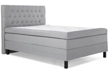 Lucky Komplett Sängpaket 140x200 Polyeter Diamant Sänggavel - Grå - Möbler - Säng - Kontinentalsäng