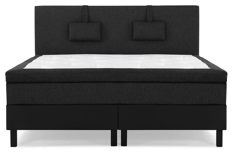 Lucky Komplett Sängpaket 160x200 Latex Slät - Nackkudde Liten Svart/Grå/PU - Möbler - Säng - Kontinentalsäng