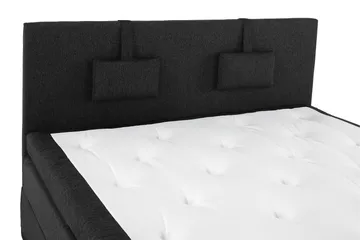 Lucky Komplett Sängpaket 160x200 Latex Slät - Nackkudde Liten Svart/Grå/PU - Möbler - Säng - Kontinentalsäng