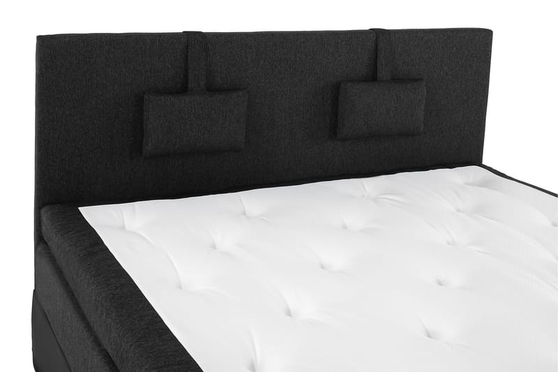 Lucky Komplett Sängpaket 160x200 Latex Slät - Nackkudde Liten Svart/Grå/PU - Möbler - Säng - Kontinentalsäng