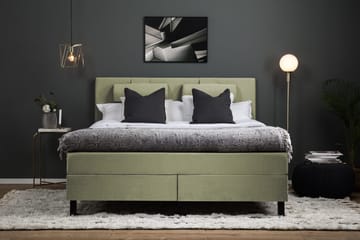 Lucky Komplett Sängpaket 160x200 Latex Slät Sänggavel - Nackkudde Stor Grön - Möbler - Säng - Kontinentalsäng