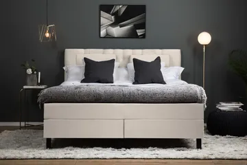 Lucky Komplett Sängpaket 160x200 Memory Diamant Sänggavel - Nackkudde Stor Beige - Möbler - Säng - Kontinentalsäng