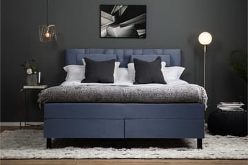 Lucky Komplett Sängpaket 160x200 Memory Diamant Sänggavel - Nackkudde Stor Mörkblå - Möbler - Säng - Kontinentalsäng