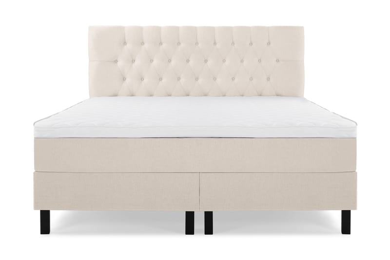 Lucky Komplett Sängpaket 160x200 Skum Diamant Sänggavel, Beige