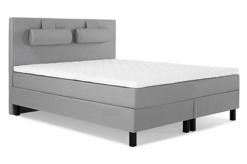Lucky Komplett Sängpaket 160x200 Skum Slät Sänggavel - Nackkudde Stor Mellangrå - Möbler - Säng - Kontinentalsäng