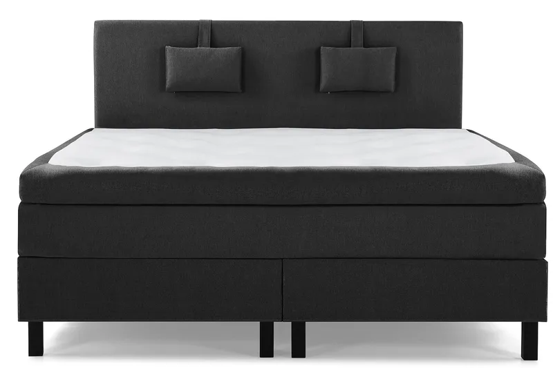 Lucky Komplett Sängpaket 160x200 Polyeter Slät - Nackkudde Liten Svart/Grå - Möbler - Säng - Kontinentalsäng