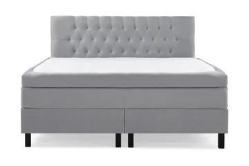 Lucky Komplett Sängpaket 160x200 Polyeter Diamant Sänggavel - Grå - Möbler - Säng - Kontinentalsäng