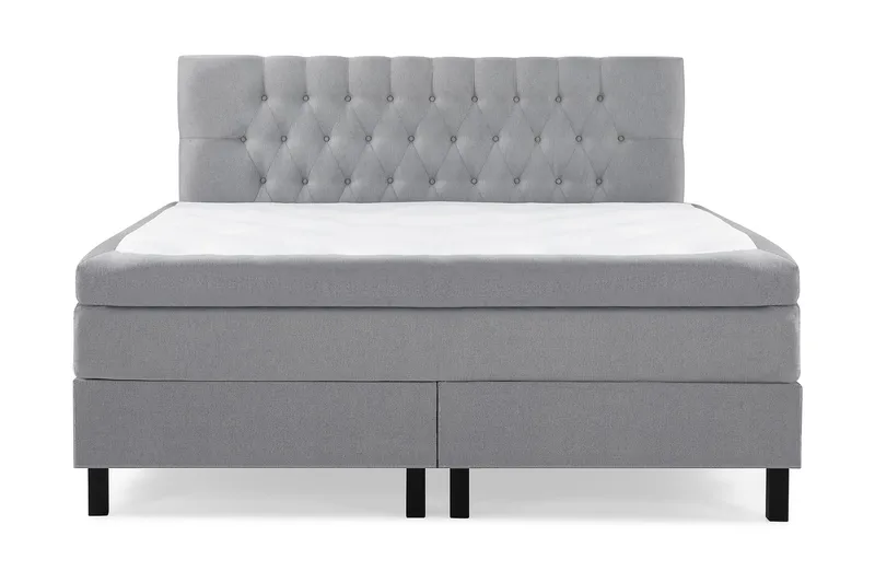 Lucky Komplett Sängpaket 160x200 Polyeter Diamant Sänggavel - Grå - Möbler - Säng - Kontinentalsäng