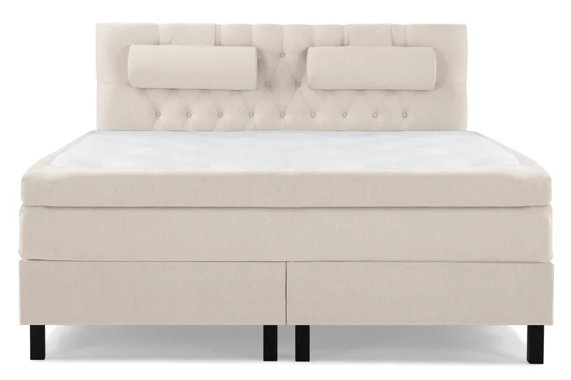 Lucky Komplett Sängpaket 160x200 Polyeter Diamant Sänggavel - Nackkudde Stor Beige - Möbler - Säng - Kontinentalsäng