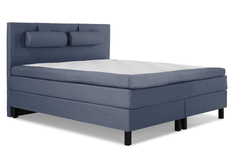 Lucky Komplett Sängpaket 160x200 Polyeter Slät - Nackkudde Stor Mörkblå - Möbler - Säng - Kontinentalsäng