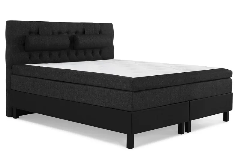 Lucky Komplett Sängpaket 180x200 Latex Diamant - Nackkudde Stor Svart/Grå/PU - Möbler - Säng - Kontinentalsäng
