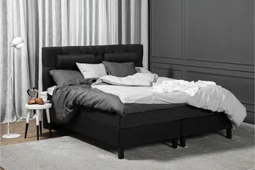 Lucky Komplett Sängpaket 180x200 Latex Diamant - Nackkudde Stor Svart/Grå/PU - Möbler - Säng - Kontinentalsäng