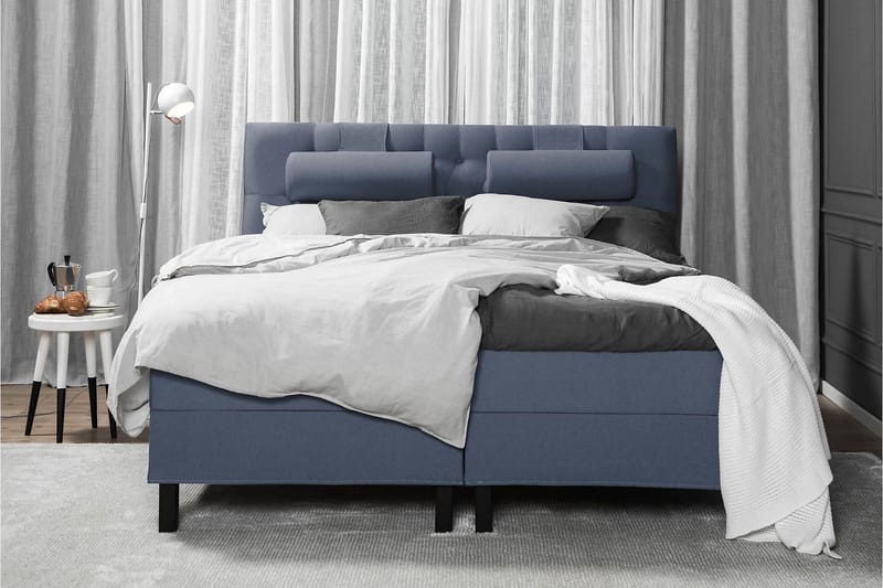 Lucky Komplett Sängpaket 180x200 Latex Diamant Sänggavel - Nackkudde Liten Mörkblå - Möbler - Säng - Kontinentalsäng