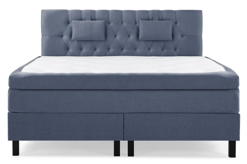 Lucky Komplett Sängpaket 180x200 Latex Diamant Sänggavel, Nackkudde Liten Mörkblå