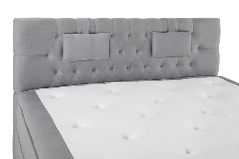 Lucky Komplett Sängpaket 180x200 Latex Diamant Sänggavel - Nackkudde Liten Mellangrå - Möbler - Säng - Kontinentalsäng