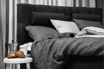 Lucky Komplett Sängpaket 180x200 Latex Diamant - Svart/Grå/PU - Möbler - Säng - Kontinentalsäng