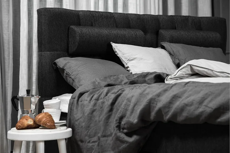 Lucky Komplett Sängpaket 180x200 Latex Diamant - Svart/Grå/PU - Möbler - Säng - Kontinentalsäng