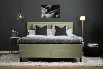 Lucky Komplett Sängpaket 180x200 Latex Slät Sänggavel - Nackkudde Liten Grön - Möbler - Säng - Kontinentalsäng