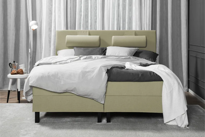 Lucky Komplett Sängpaket 180x200 Latex Slät Sänggavel - Nackkudde Liten Grön - Möbler - Säng - Kontinentalsäng