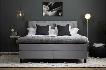 Lucky Komplett Sängpaket 180x200 Memory Diamant Sänggavel - Nackkudde Stor Mellangrå - Möbler - Säng - Kontinentalsäng